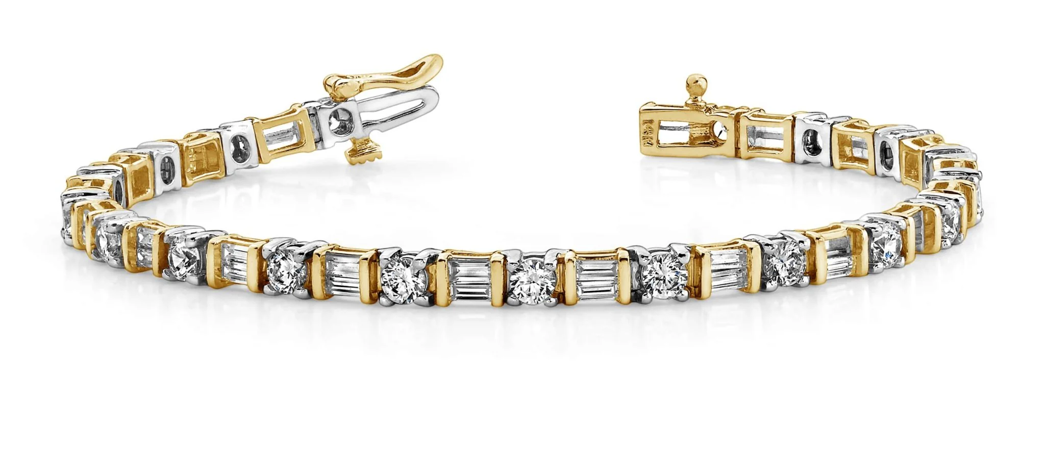 Round And Baguette Diamond Bracelet with 9.54 ct.(finished) 4x2mm, 4mm - Image 5