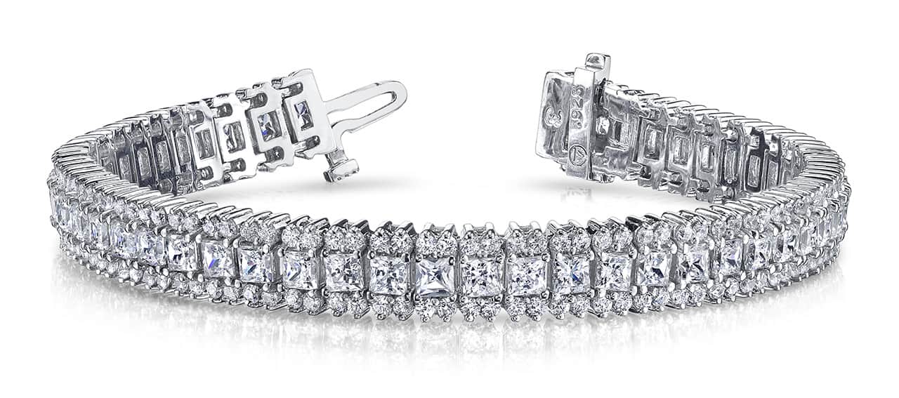 Round And Princess Diamond Bracelet with 7.90 ct.(finished) 1.4mm, 2.5mm - Image 5