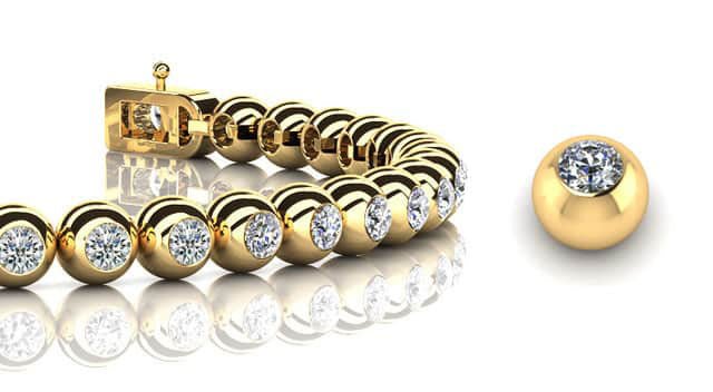 Round Bezel Set Diamond Tennis Bracelet with 1.04 ct.(finished) 1.7mm - Image 2