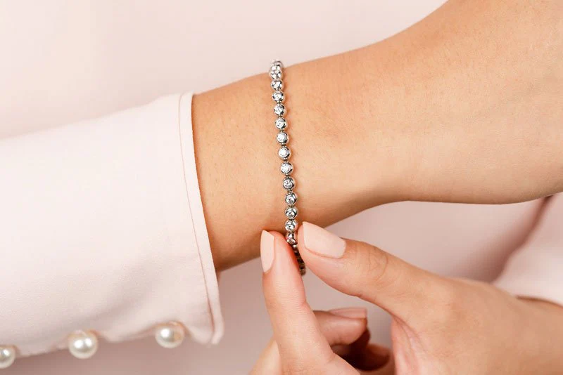 Round Bezel Set Lab-Grown Diamond Tennis Bracelet with 1.98 ct.(finished) 2.25mm - Image 3