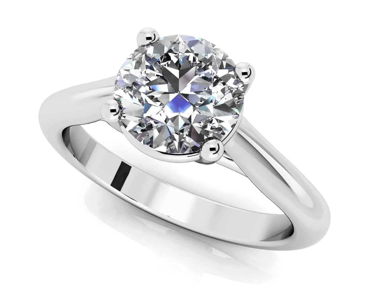 Round Brilliant Cut Solitaire Diamond Ring with 2.00 ct.(finished) 8.2mm