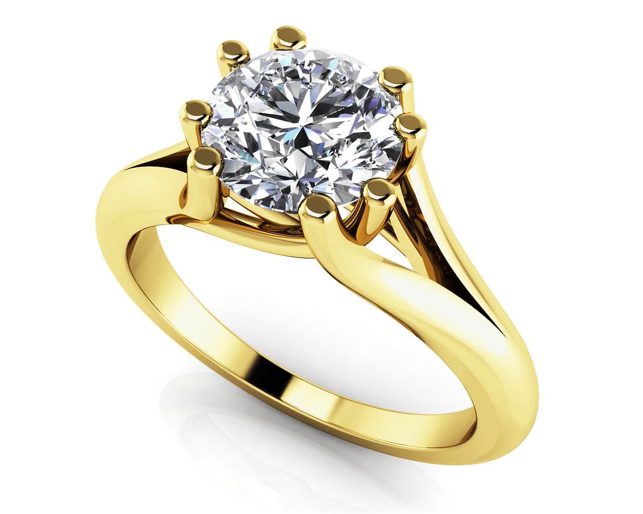 Round Brilliant Cut Eight Prongs Solitaire Diamond Engagement Ring with 0.50 ct.(finished) 5mm - Image 2