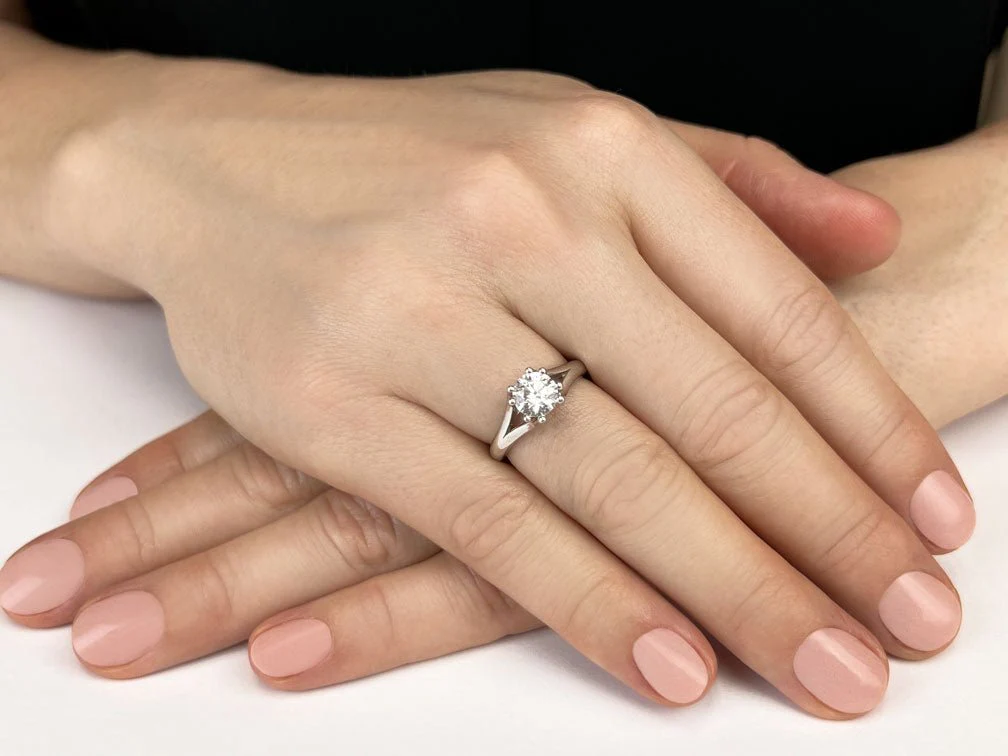 Round Brilliant Cut Eight Prongs Solitaire Diamond Engagement Ring with 1.00 ct.(finished) 6.5mm - Image 3