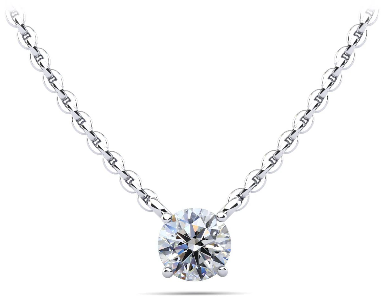 Round Brilliant Diamond Solitaire Lab-Grown Diamond Pendant with 1.50 ct.(finished) 7.4mm