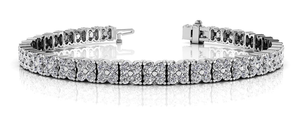 Round Diamond Blossom Tennis Lab-Grown Diamond Bracelet with 2.58 ct.(finished) 1.5mm - Image 5