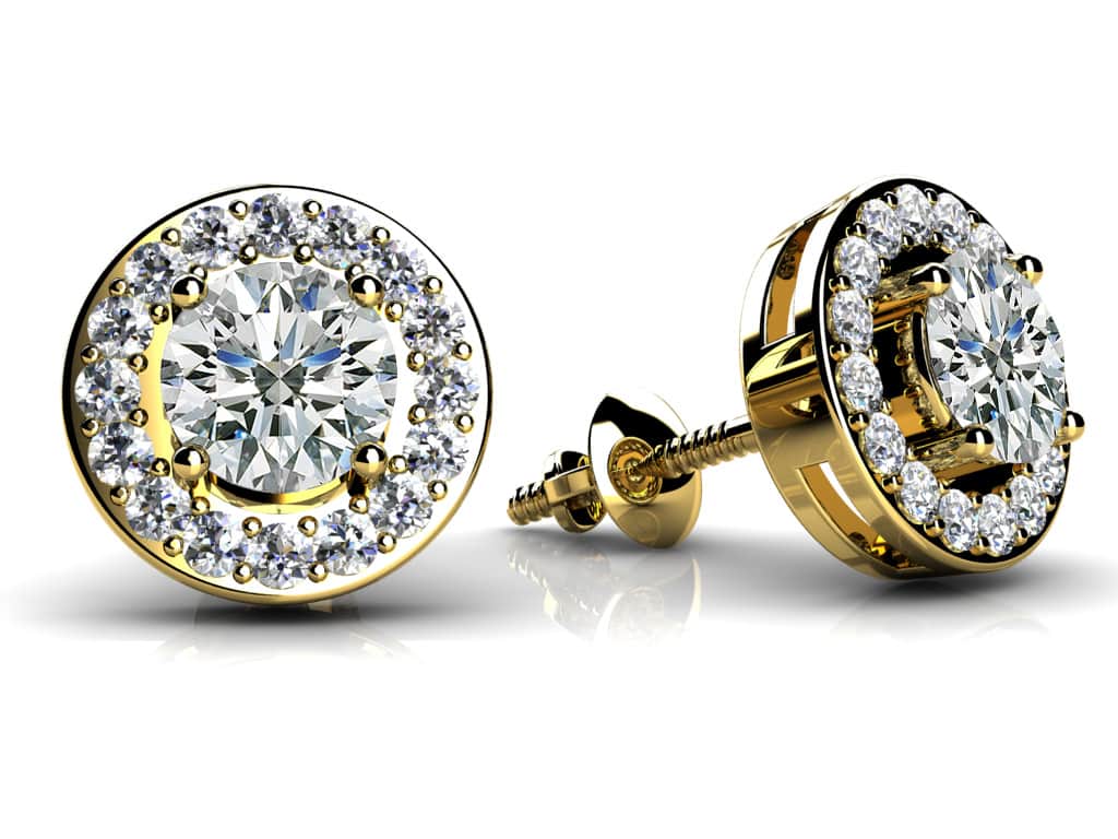 Round Diamond Centered Circle Lab-Grown Diamond Studs with 0.88 ct. (2X0.31 ct. center diamonds) - Image 2