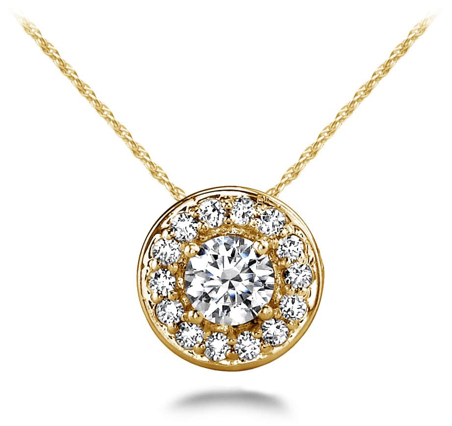 Round Diamond Centered Lab-Grown Diamond Pendant with 0.44 ct.(finished) 1.2mm, 4.3mm - Image 2