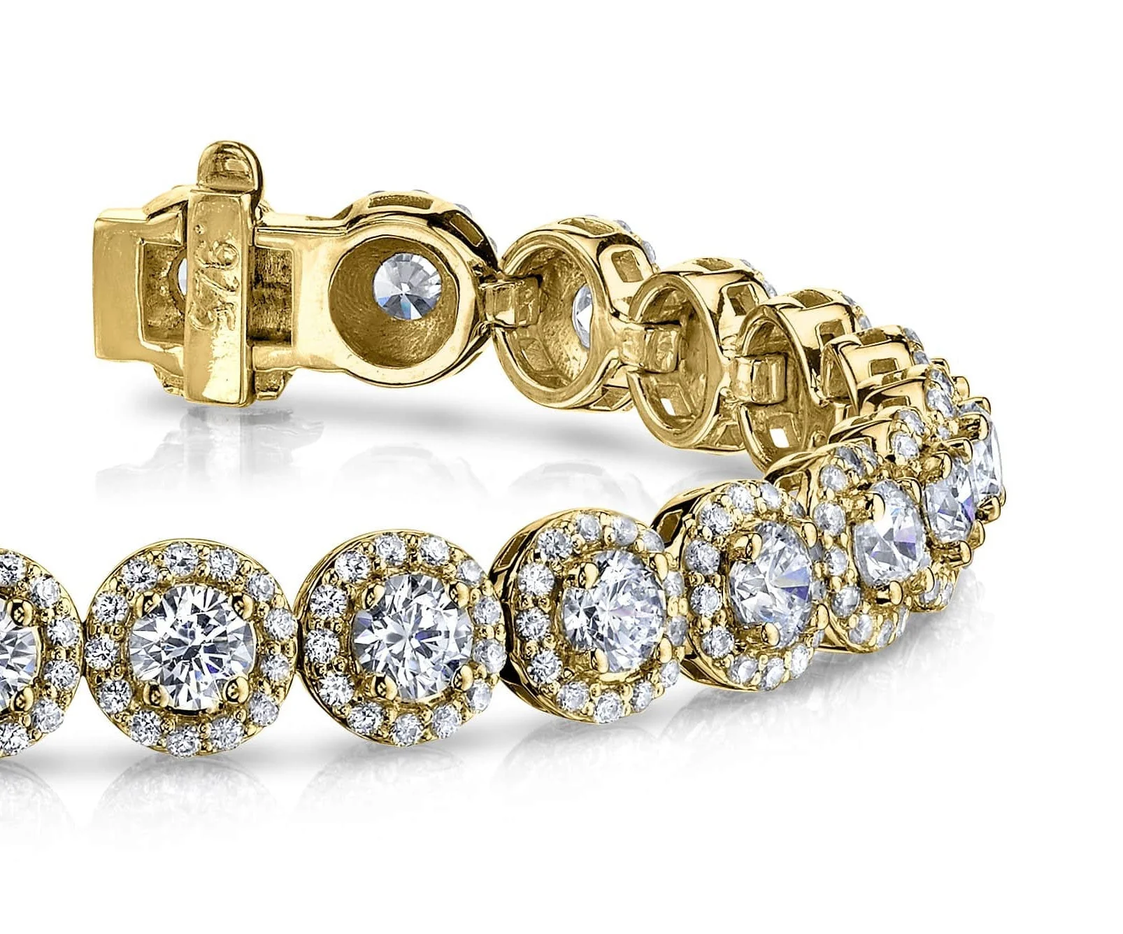 Round Halo Diamond Bracelet with 5.37 ct.(finished) 1mm, 3.2mm - Image 2