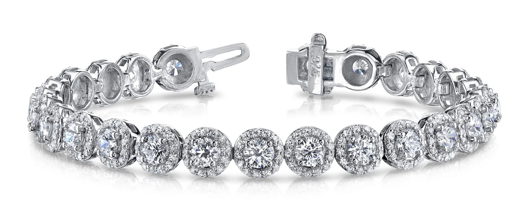 Round Halo Diamond Bracelet with 5.37 ct.(finished) 1mm, 3.2mm - Image 5
