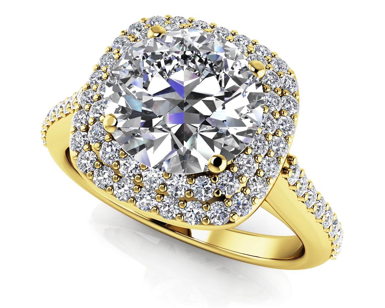 Round Halo Diamond Engagement Ring with 1.66 ct. (1.25 ct. center diamond) - Image 2