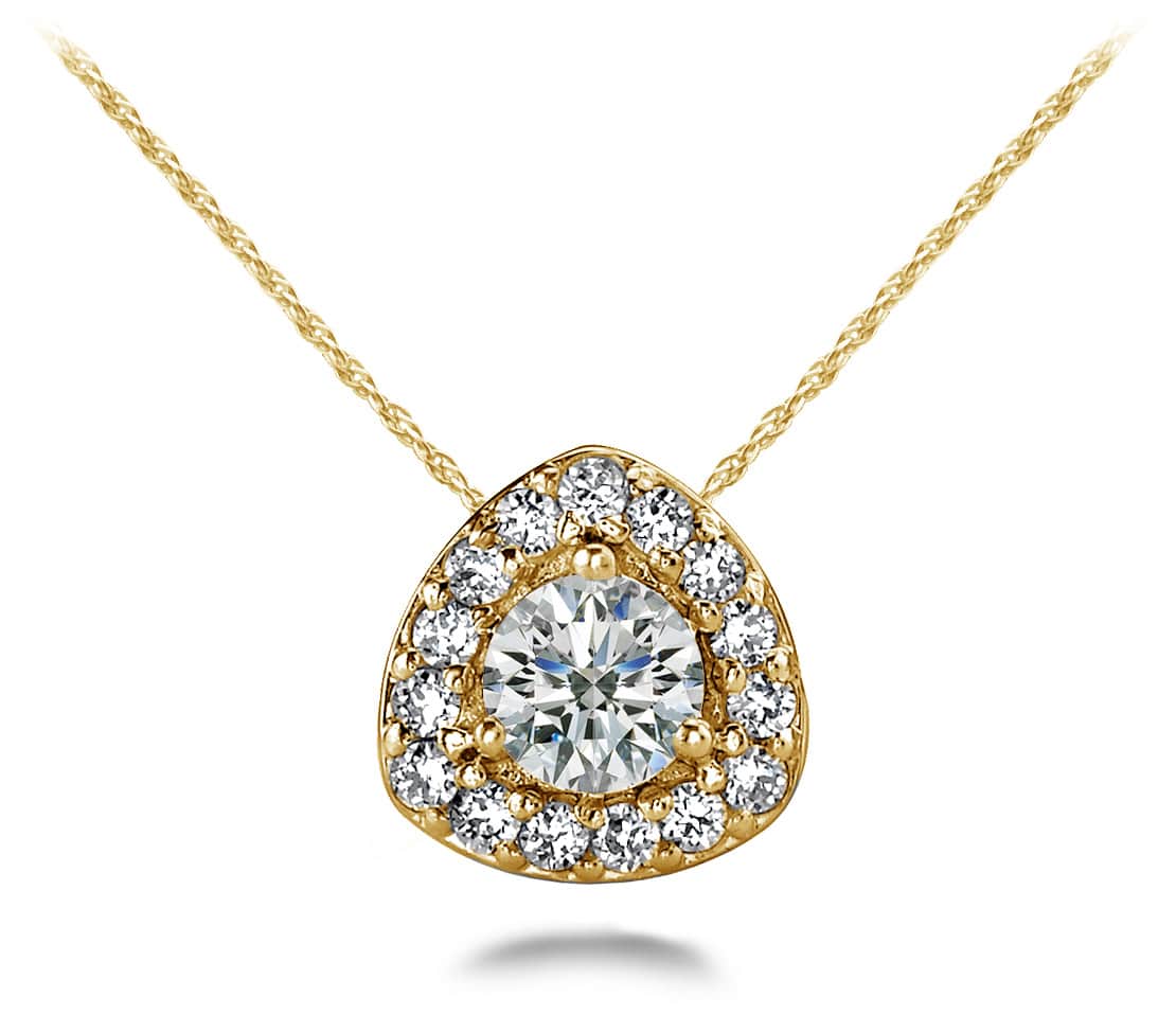 Rounded Triangle Lab-Grown Diamond Pendant with 0.24 ct.(finished) 1mm, 3.5mm - Image 2