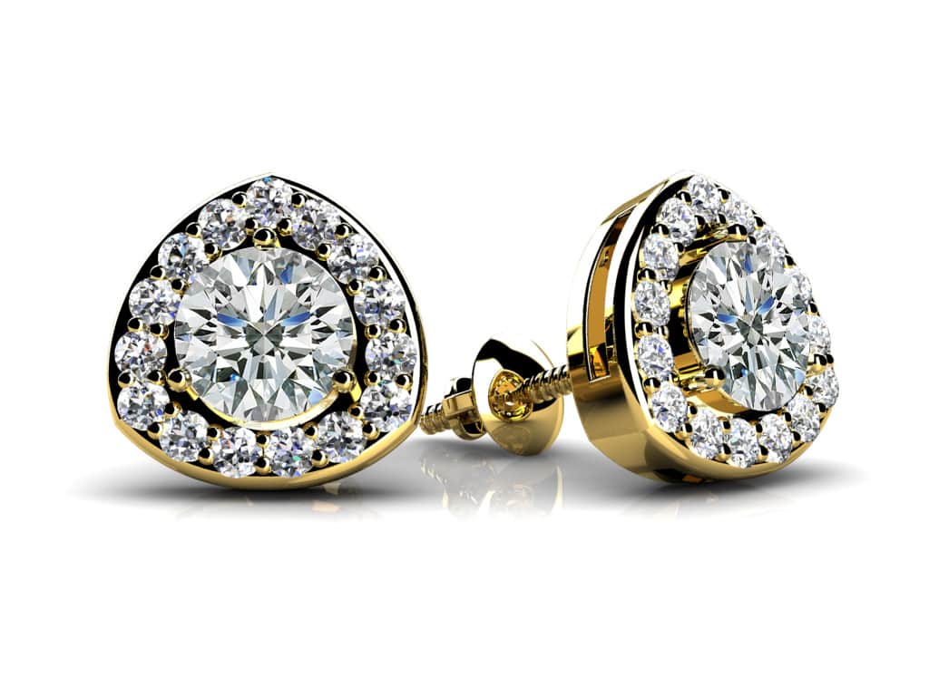 Rounded Triangular Diamond Diamond Studs with 0.47 ct. (2X0.16 ct. center diamonds) - Image 2