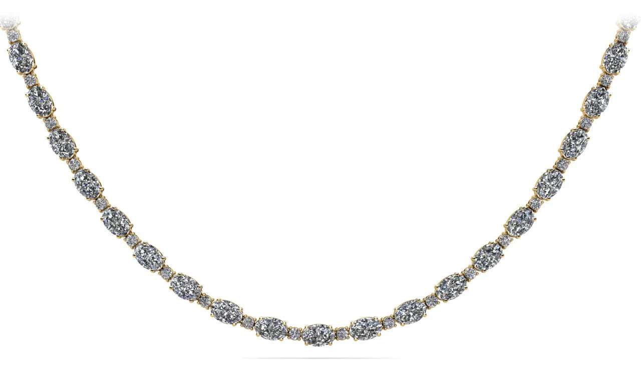 Rounds and Ovals Diamond Necklace with 34.45 ct.(finished) 6x4mm, 2mm - Image 2