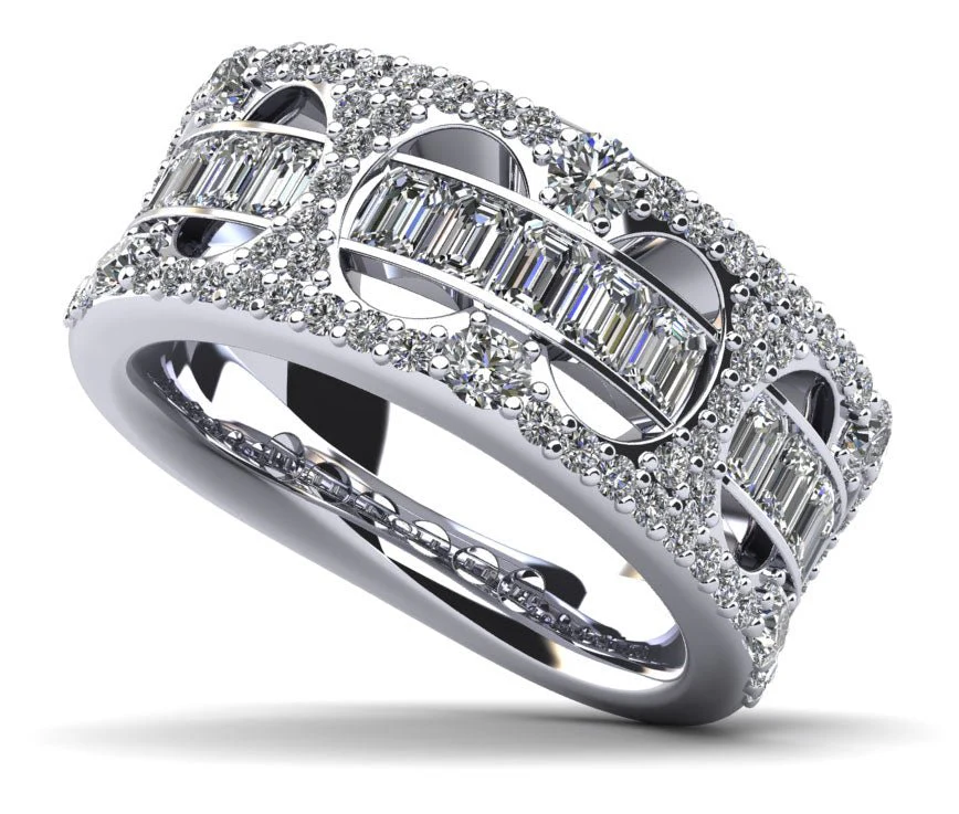 Royal Crown Diamond Anniversary Diamond Ring with 2.21 ct.(finished) 3x2mm, 1.1mm, 2.1mm