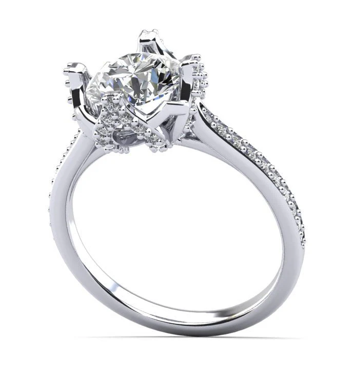 Royal Crown Diamond Ring Lab-Grown Diamond with 1.89 ct. (1.40 ct. center diamond)