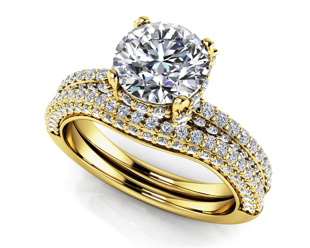 Royal Delight Bridal Set Rings Diamond  with 1.62 ct. (0.75 ct. center diamond) - Image 2