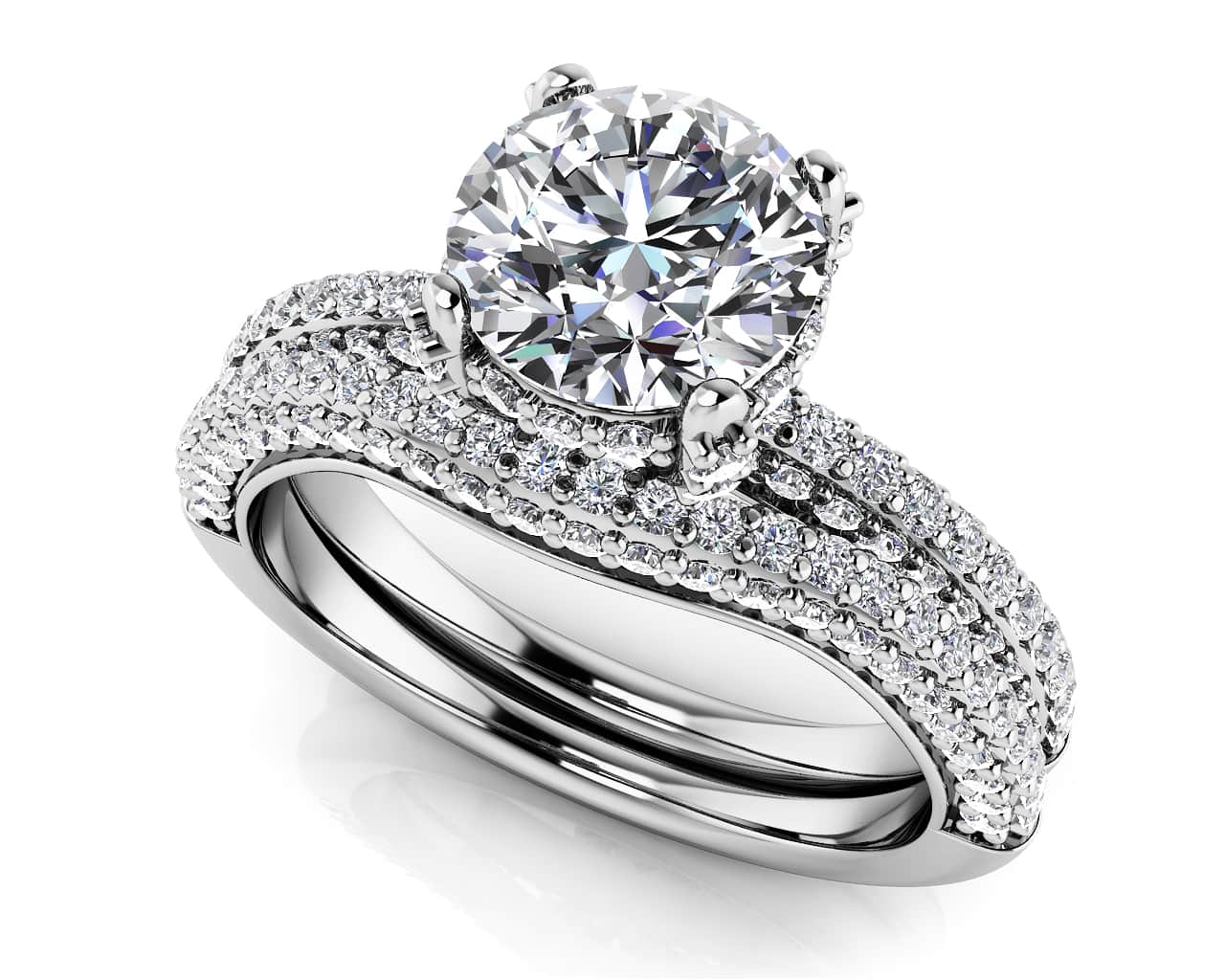 Royal Delight Bridal Set Rings Diamond with 2.39 ct. (1.50 ct. center diamond)