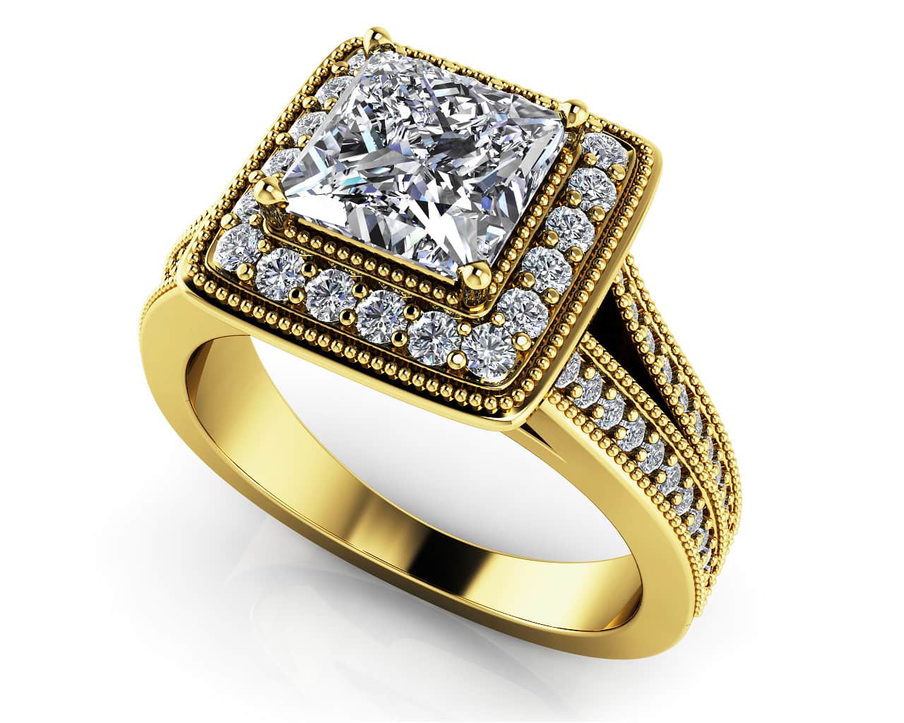 Royal Princess Cut Lab-Grown Diamond Engagement Ring with 2.39 ct. (2.00 ct. center diamond) - Image 2