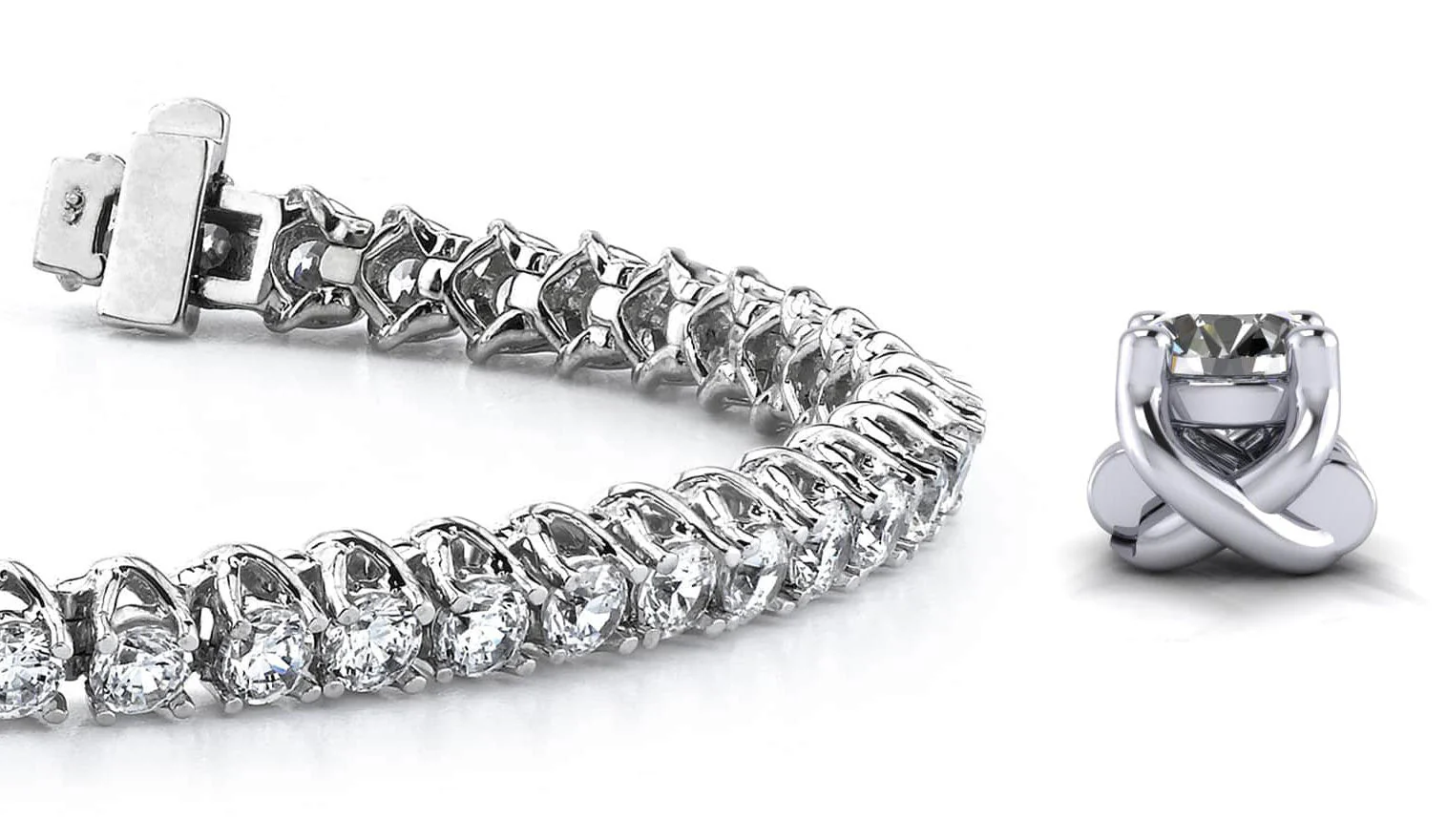 Scoop Link Diamond Strand Diamond Tennis Bracelet with 2.07 ct.(finished) 2mm