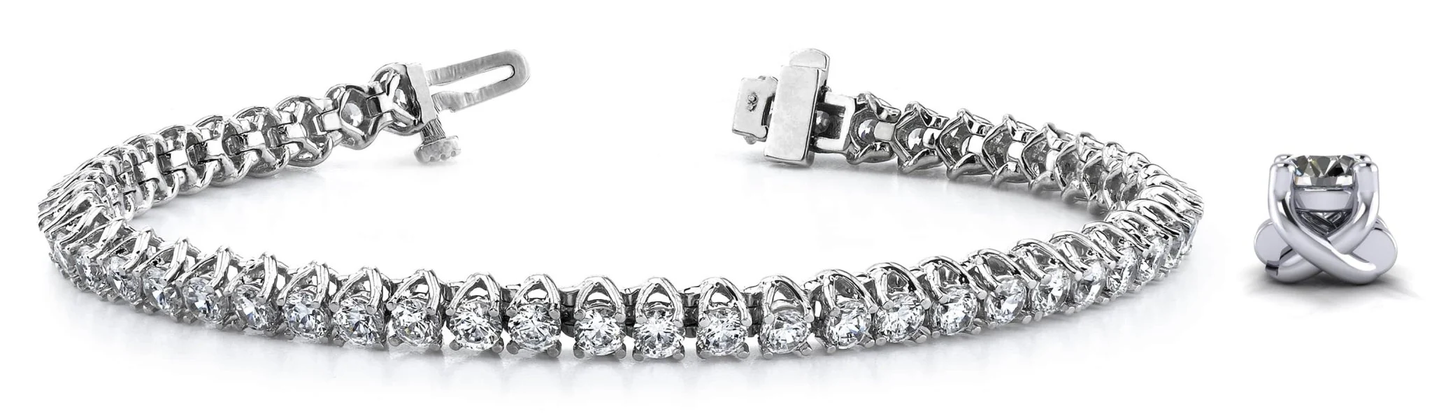 Scoop Link Diamond Strand Diamond Tennis Bracelet with 2.56 ct.(finished) 2.2mm - Image 4