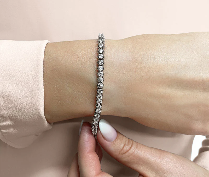Scoop Link Diamond Strand Diamond Tennis Bracelet with 4.94 ct.(finished) 2.9mm - Image 3