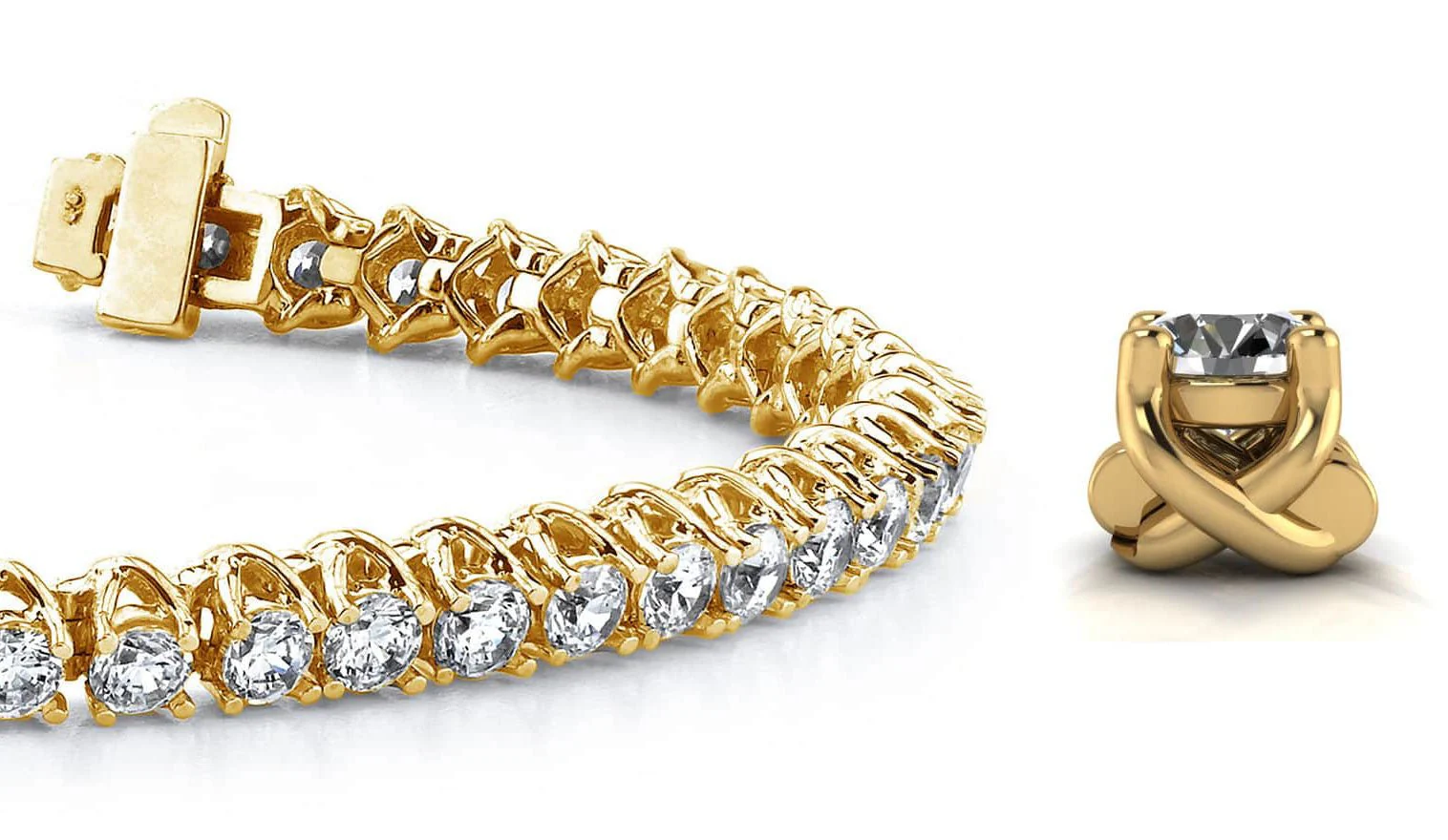 Scoop Link Diamond Strand Diamond Tennis Bracelet with 9.02 ct.(finished) 3.9mm - Image 2