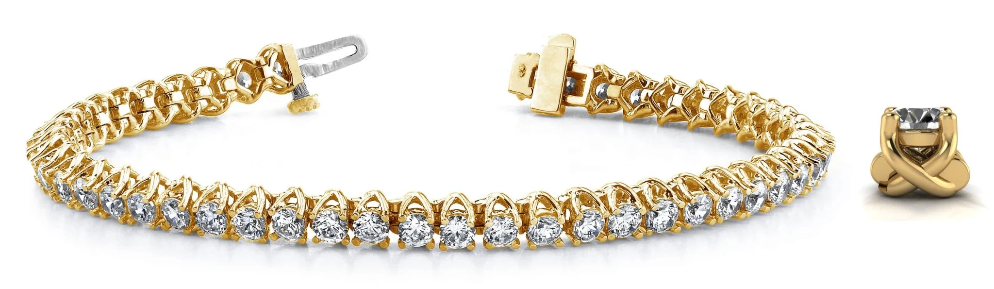 Scoop Link Diamond Strand Lab-Grown Diamond Tennis Bracelet with 3.00 ct.(finished) 2.4mm - Image 5