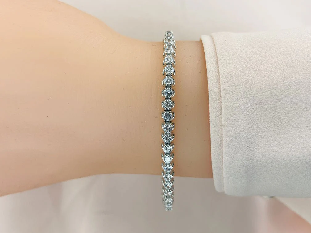 Scoop Link Diamond  Tennis Bracelet with 3.98 ct.(finished) 2.7mm - Image 3