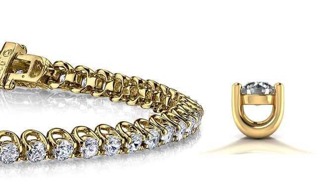 Scoop Link Diamond  Tennis Bracelet with 8.98 ct.(finished) 4.2mm - Image 2