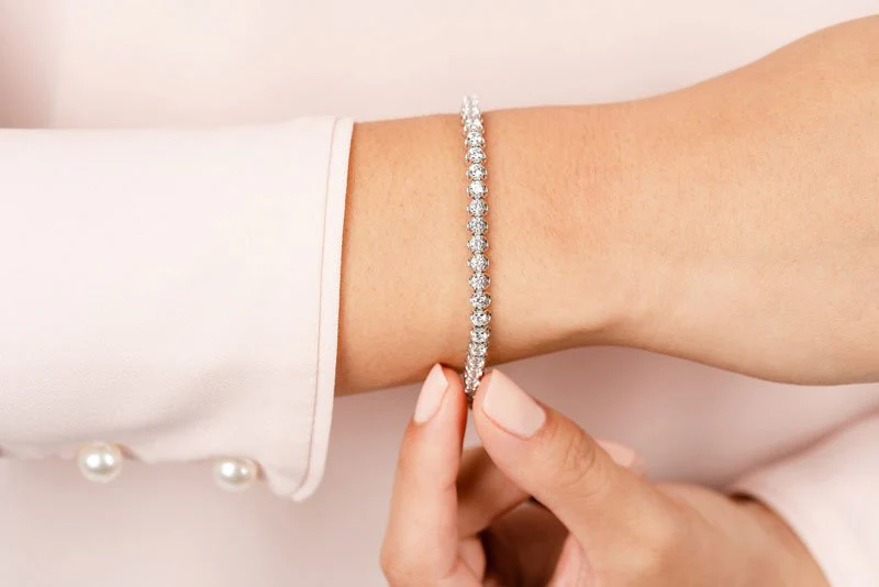 Scoop Link Lab-Grown Diamond Tennis Bracelet with 8.98 ct.(finished) 4.2mm - Image 4