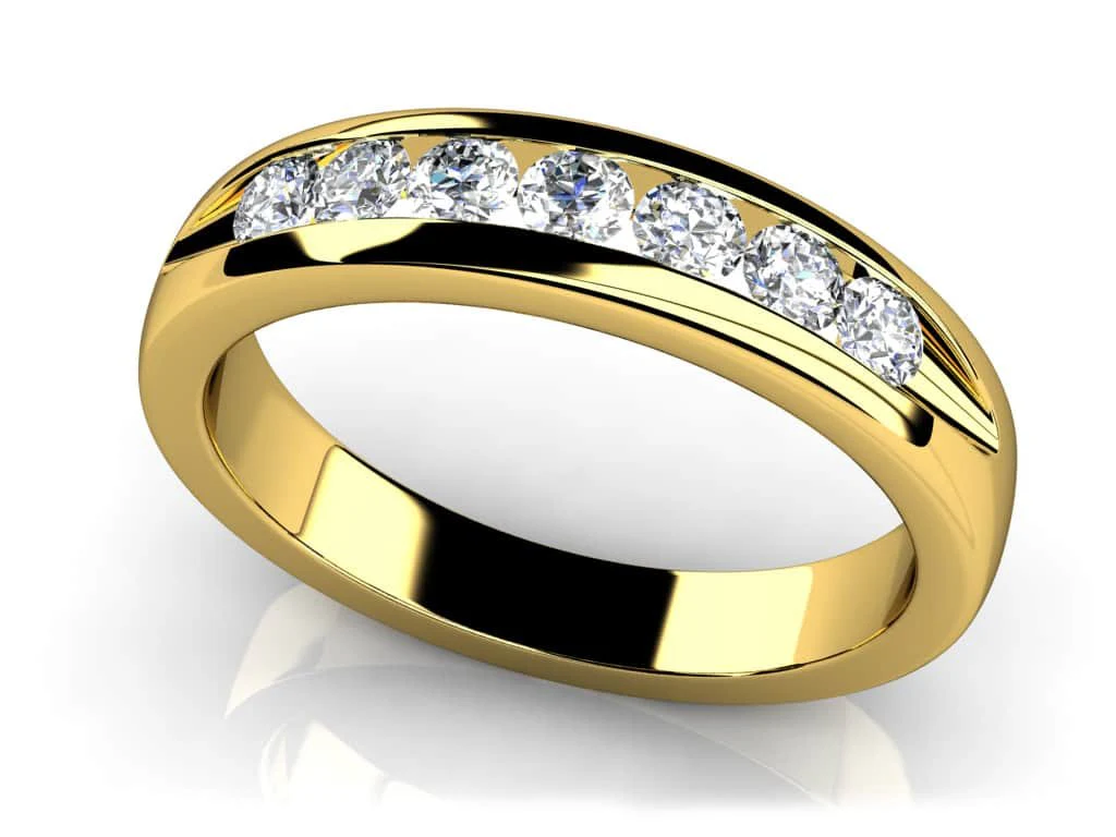 Seven Diamonds Channel Wedding Band Diamond  with 0.98 ct.(finished) 3.3mm - Image 2
