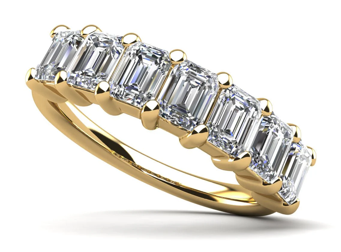 Seven Stone Emerald Cut Diamond Anniversary Diamond Ring with 2.80 ct.(finished) 5x3mm - Image 2