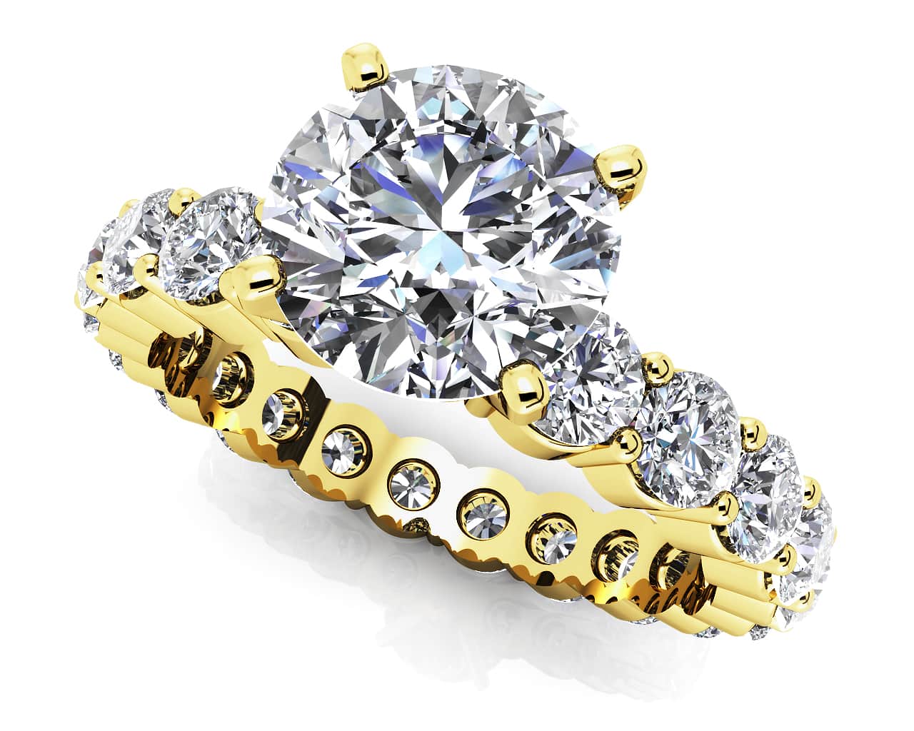 Shared Prong Eternity Style Diamond Engagement Ring with 2.85 ct. (0.75 ct. center diamond) - Image 2