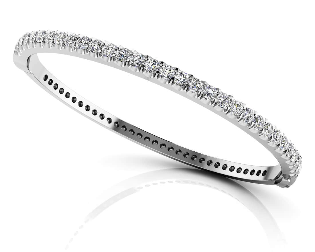 Shared Prong Oval Lab-Grown Diamond Bangle with 5.04 ct.(finished) 4.25mm