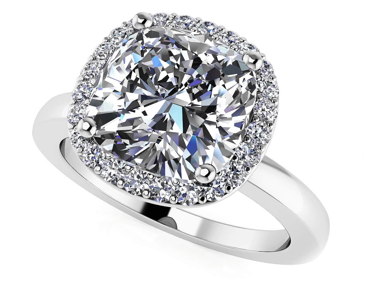 Shining Love Diamond Engagement Ring with 0.61 ct. (0.50 ct. center diamond)