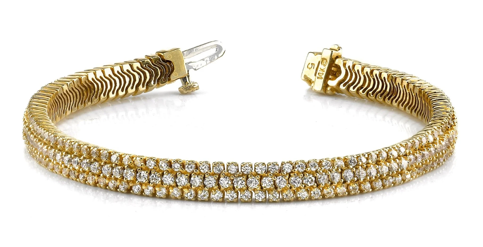 Showstopper Triple Row Diamond Bracelet with 8.98 ct.(finished) 2mm, 2.5mm - Image 3