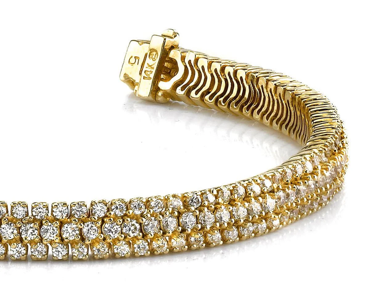 Showstopper Triple Row Lab-Grown Diamond Bracelet with 7.04 ct.(finished) 2mm, 2.25mm - Image 2