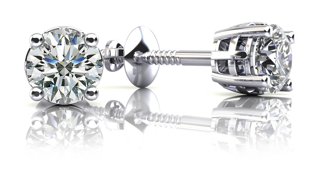 Sign of Faith Diamond Studs With Cross Setting Diamond with 0.40 ct.(finished) 3.75mm