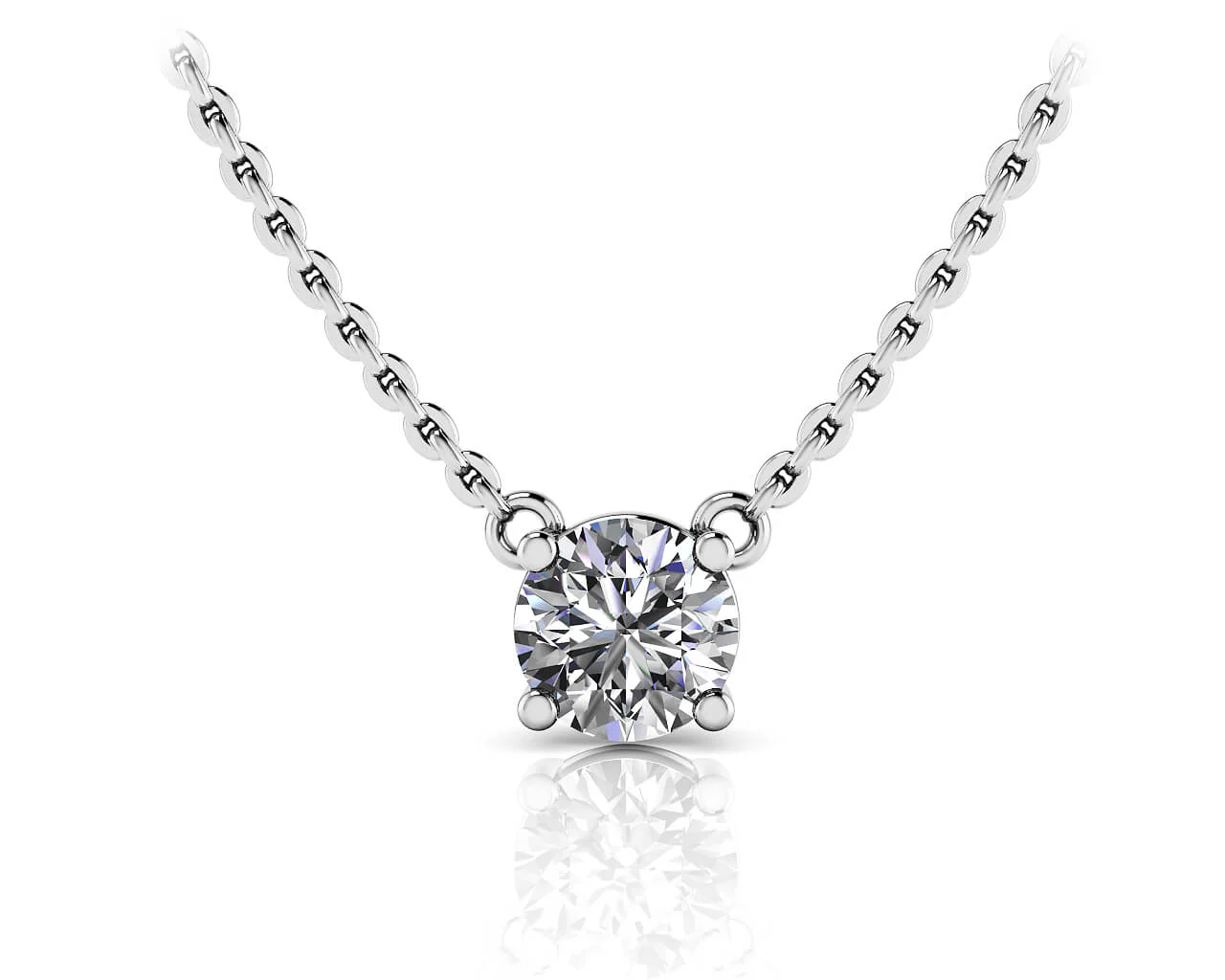 Simply Divine Diamond Solitaire Diamond Pendant with 1.00 ct.(finished) 6.5mm