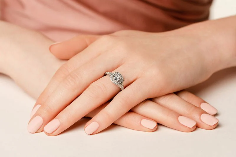 Single Halo Cushion Cut Diamond Engagement Ring with 2.55 ct. (2.00 ct. center diamond) - Image 3