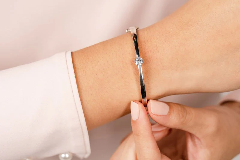 Single Shiny Diamond Bangle Lab-Grown Diamond Bracelet with 0.75 ct.(finished) 5.7mm - Image 4
