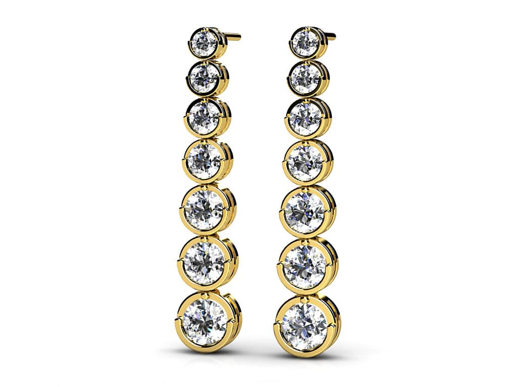 Single Strand  Lab-Grown Diamond Earrings with 0.49 ct.(finished) 1.8mm, 2.2mm, 3.25mm - Image 2
