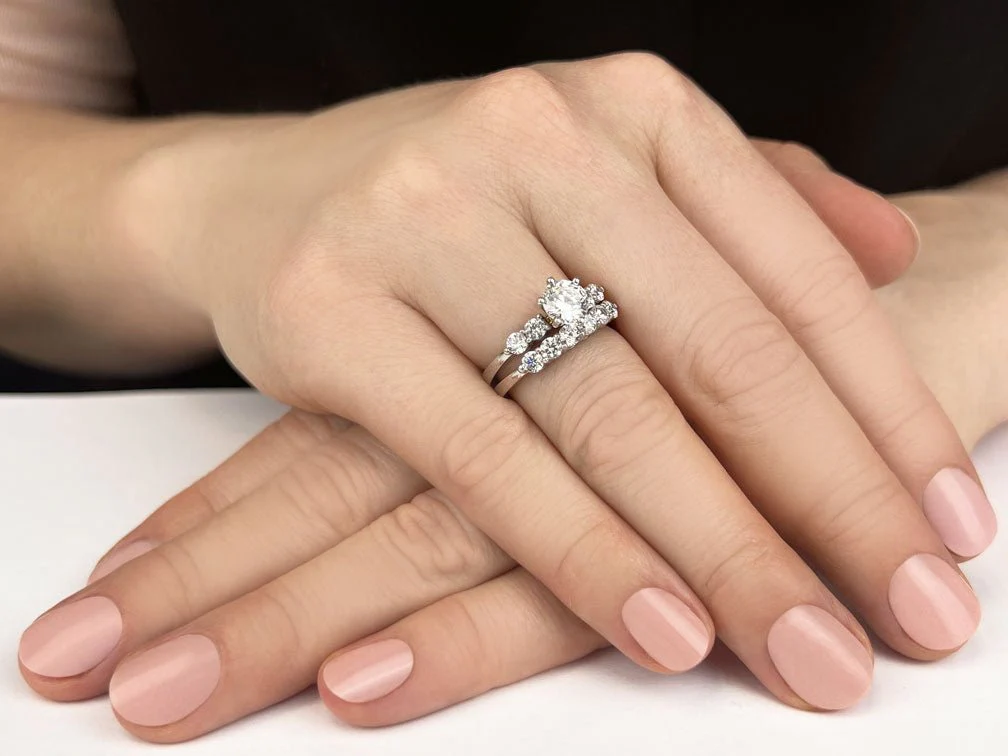 Six Prong Lab-Grown Diamond Bridal Set with 2.05 ct. (1.00 ct. center diamond) - Image 3