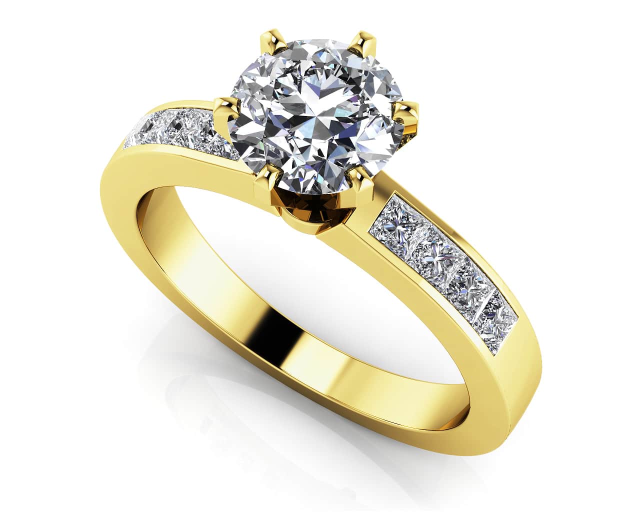 Six Prong Center Stone Lab-Grown Diamond Engagement Ring with 1.23 ct. (0.75 ct. center diamond) - Image 2