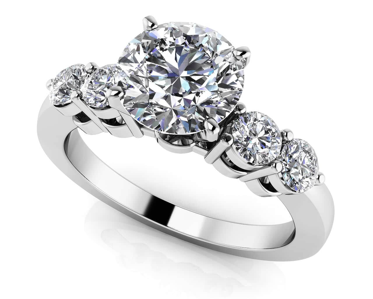 Six Prong Lab-Grown Diamond Engagement Ring with 1.67 ct. (1.25 ct. center diamond)