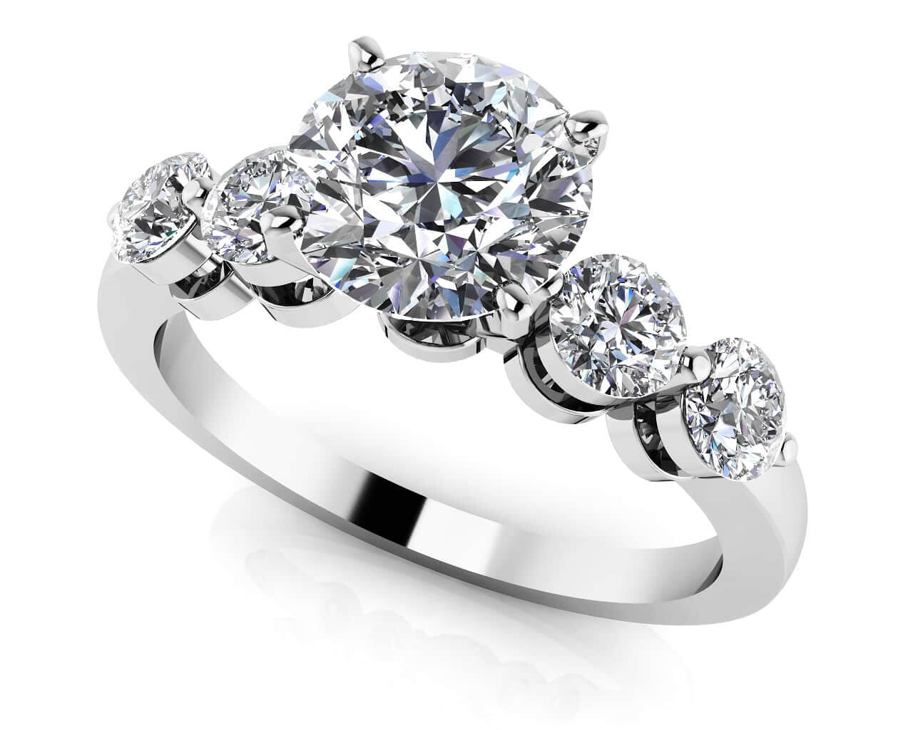 Six Prong Five Across Diamond Ring Lab-Grown Diamond with 0.92 ct. (0.50 ct. center diamond)