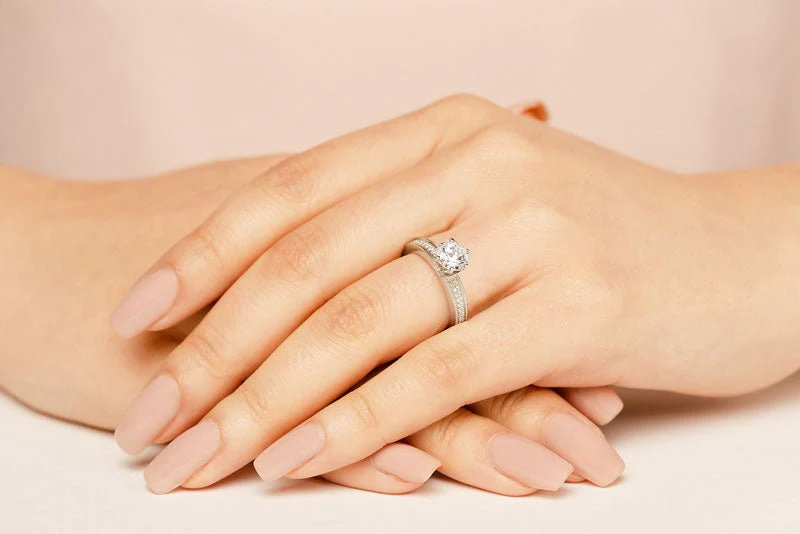 Six Prong Side Channel Lab-Grown Diamond Engagement Ring with 2.13 ct. (2.00 ct. center diamond) - Image 3