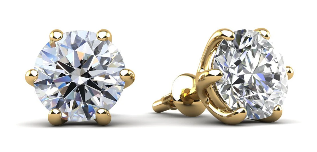 Six Prongs U Shape Diamond Diamond Studs with 1.50 ct.(finished) 5.7mm - Image 2