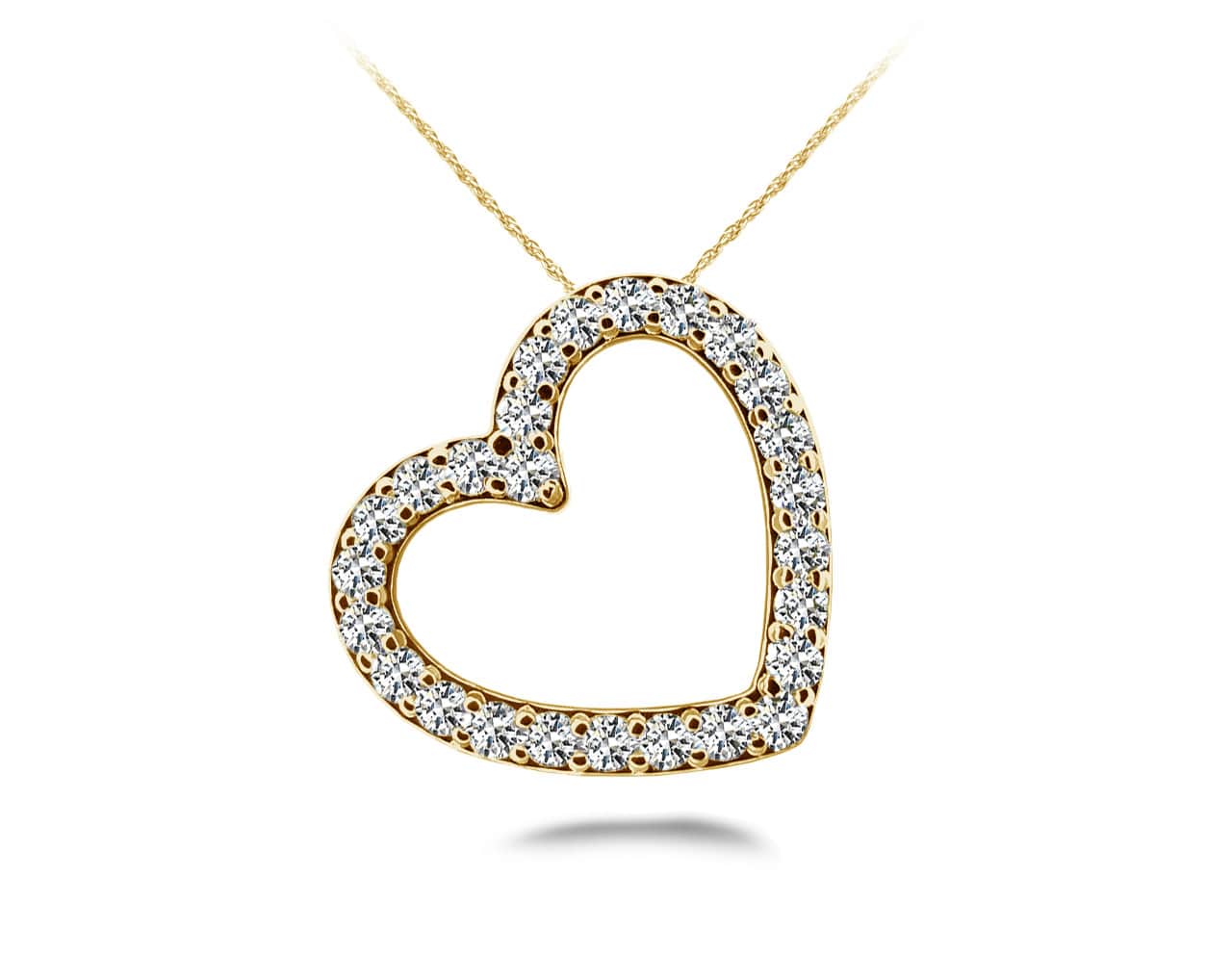 Slanted Diamond Heart Lab-Grown Diamond Pendant with 0.45 ct.(finished) 1.5mm - Image 2