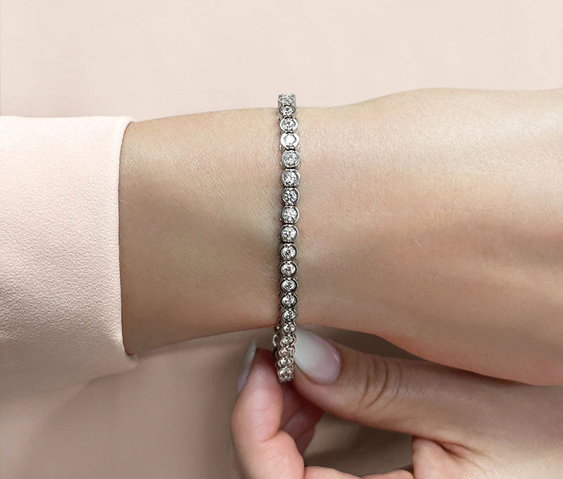 Smile Link Diamond  Tennis Bracelet with 3.96 ct.(finished) 2.75mm - Image 3
